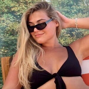 MOVING SALE Black Slim Rectangular Retro Sunglasses